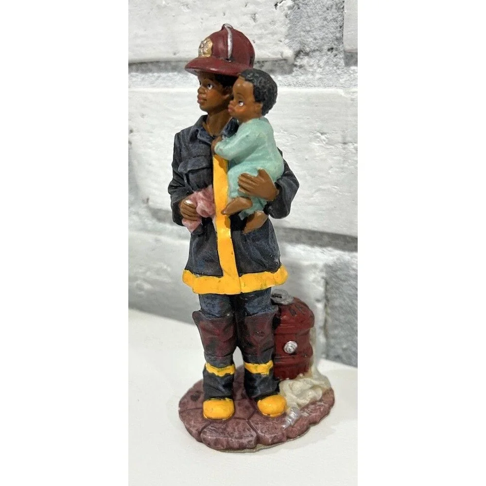 Vintage K's Collection African American Firefighter Rescue Figurine 5
